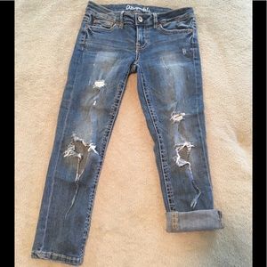 Aeropostale Bayla Skinny Capri Sz 0 Denim